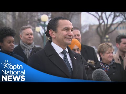 Giant Canadian flag draped over Manitoba Legislature | APTN News