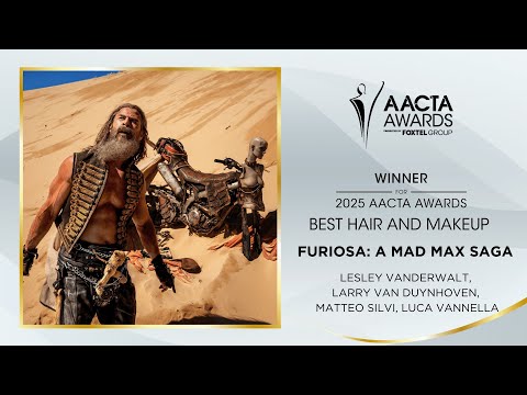 Carlos Sanson Jnr  & Gracie Otto present Furiosa with the AACTA Award for Best Hair and Makeup