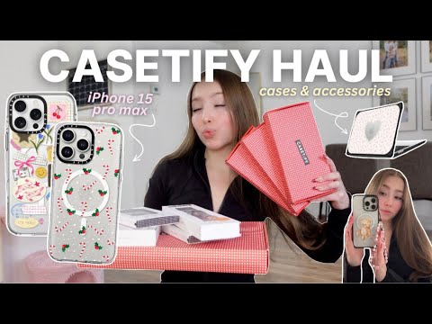 THAT girl holiday gift haul 🧸🪽 CASETIFY iphone 15 pro max phone cases + discount included!