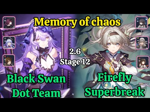 E0S0 Black Swan Dot Team & E0S0 Firefly Superbreak Memory of chaos stage 12 clear / HSR