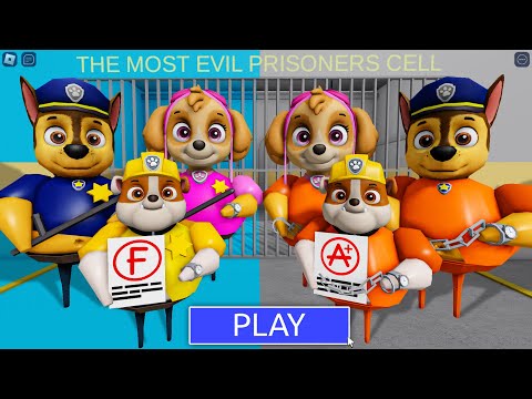 Paw Patrol Police FAMILY Vs Prisoner BARRY FAMILY! New Obby Full Game #roblox