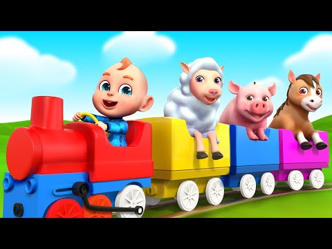 Animals Train Choo Choo Song | Rosoo Nursery Rhymes & Kids Songs