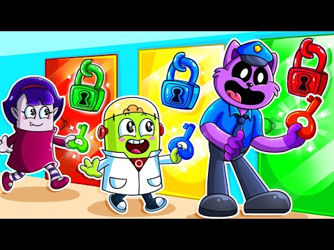 Escape Room With CATNAP POLICE👮Mystery Door Game🩷Funny Cartoon For Kids By Matt, Not Again!