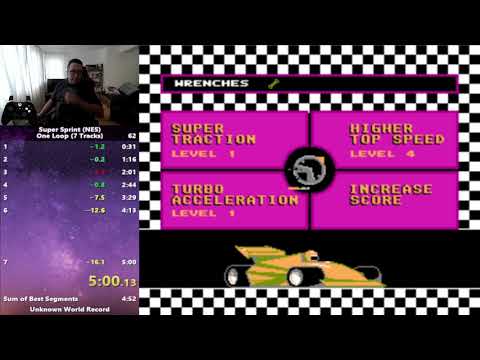 Super Sprint (NES) Speedrun in 5 minutes DEAD!