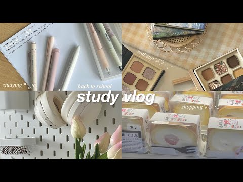 study vlog 🍰| grwm for my first day , organising stationery and lots of stu(dying) ft. milifeè