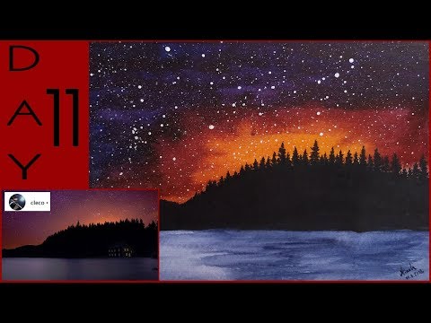 Watercolor Painting: Night Sky | Speedpainting - INSTA APRIL | Day 11