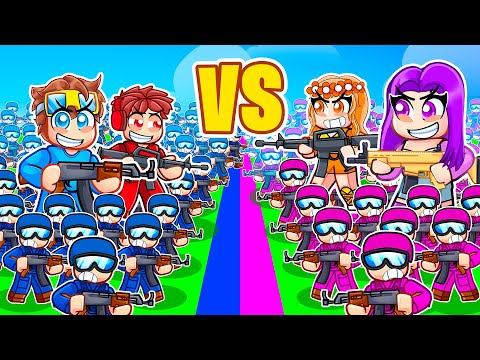 BOYS vs GIRLS STRONGEST ARMY in Roblox!