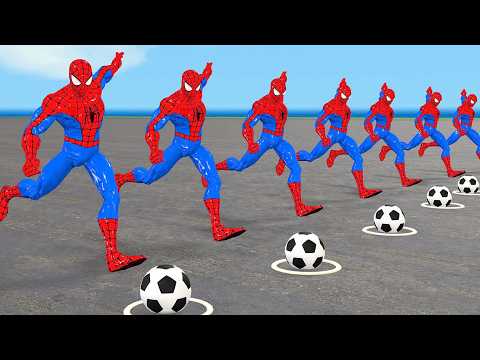 Siêu nhân nhện🔴Spider Man challenge Football vs Messi vs Ronaldo vs big Hulk vs Squid Game vs Venom