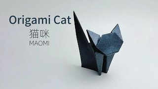 Origami Black Cat ネコの折り方 折り紙猫 動物折り紙 / How To Make A Cat Easy Origami Step by Step For Beginner