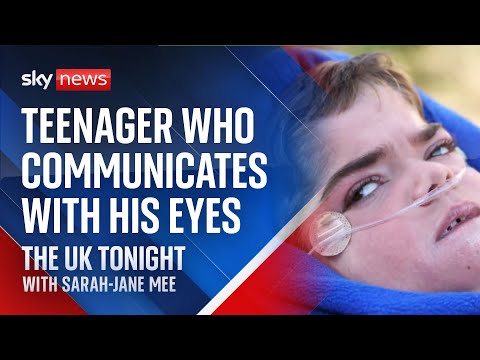 Teenager who learnt to communicate with his eyes