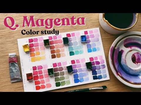 Watercolor color study - Quin Magenta