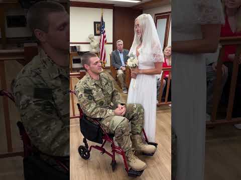 Injured soldier walks for the first time during his wedding ceremony ❤️