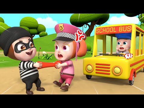 School Bus Lost The Horn | Policeman is Here to Help | Rosoo Nursery Rhymes & Kids Songs