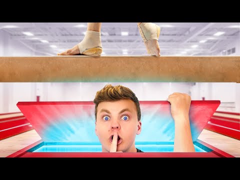 I Built a SECRET ROOM in a GYMNASTICS GYM!