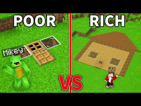 JJ vs Mikey - Poor vs Rich: UNDERGROUND FLAT HOUSE Build Battle in Minecraft - Maizen