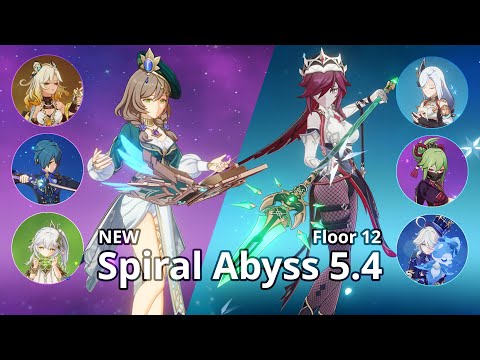 5.4 NEW ABYSS C6 Lisa Hyperbloom & C6 Rosaria Freeze Superconduct Floor 12 (9 Stars) Genshin Impact