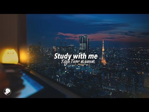 2-HOUR STUDY WITH ME 🗼 / calm piano / Tokyo Tower at Sunset / Pomodoro 25-5