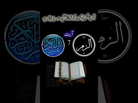 surah al-zammer ayet 7 (with urdu translation) #shorts