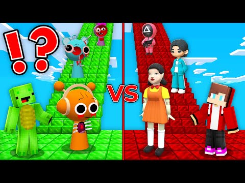 JJ and Mikey Found NEW STAIRS : SPRUNKI vs SQUID GAME 2 Battle in Minecraft Maizen!