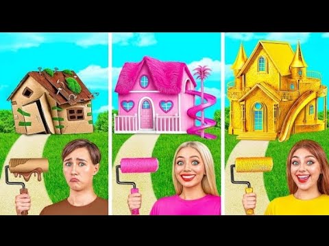 One Colored House Rich vs Broke vsGiga Rich | Funny Challenges by MultiDO Smile