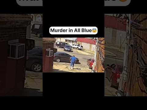 Big Guy in all blue commits a￼ murder in less than five seconds ￼😨 #crime  #philly #phillynews