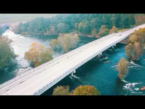 Drone video- waters flow fast