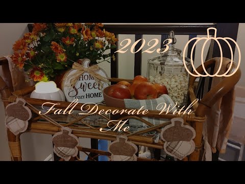 NEW! 🍂2023🍂 FALL DECORATE WITH ME🍁DECORATE MY BAR CART FOR FALL🍁