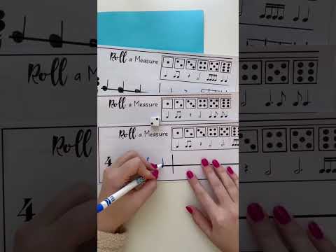 Roll a measure rhythm composing activity for elementary music centers about meter and time signature