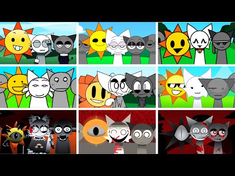 🌞🩶🤍Incredibox - Sprunki but MIX MR SUN and WENDA and GRAY in ALL Different Mods🌞🩶🤍