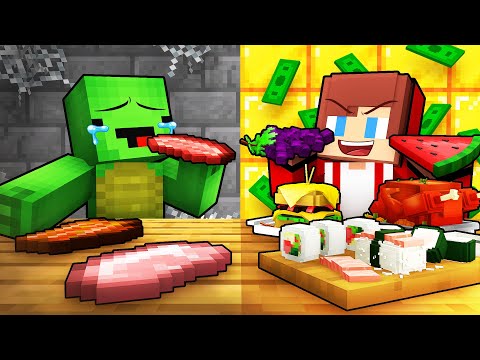 JJ and Mikey: POOR vs RICH Life Battle in Minecraft - Maizen