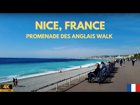 NICE, FRANCE | PROMENADE DES ANGLAIS WALK | 2022 | 4K HD | FRENCH RIVIERA | COTE D'AZUR | HEREWEGO