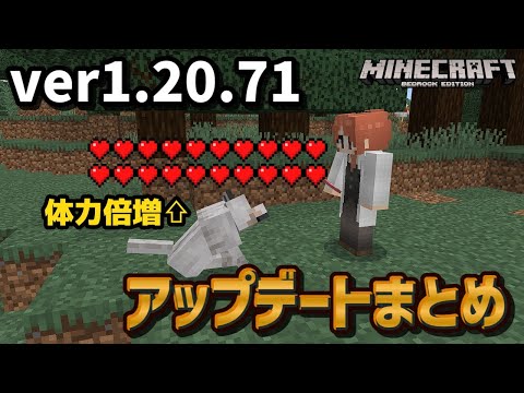 【ver1.20.71】オオカミの体力が倍増し、7年越しに修正されたバグが存在・・・！？ver1.20.71アップデートまとめ！【マイクラ統合版】【ゆっくり実況】