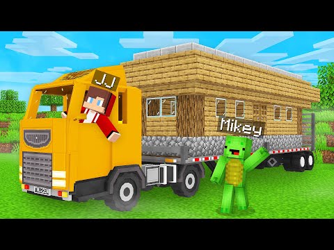 JJ and Mikey Found SECRET BASE on TRUCK in Minecraft - Maizen