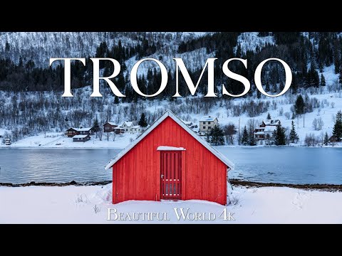 Tromso 4K - Enchanting Winter Fjords and Snow Covered Arctic Beauty - Relaxing Piano Music