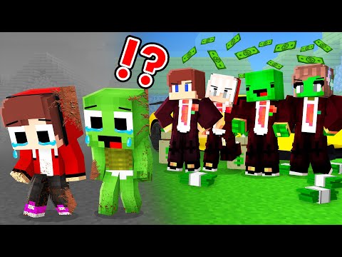 Rich Parents KICK Baby JJ and Mikey Out of the Village - Maizen Family Sad Story in Minecraft Maizen