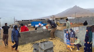 ⛈️🛖"Amir and Family: Building Their Dream Home on a Rainy Day!"