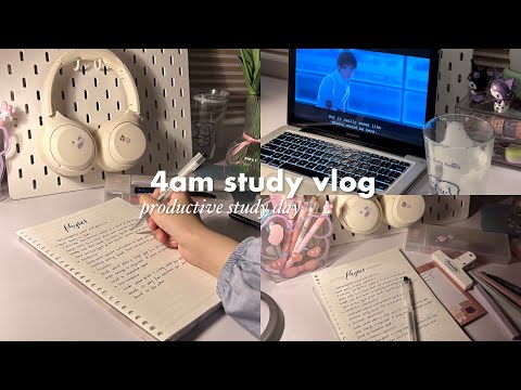 4am study vlog📔🍞waking up early, lots of studying, making breakfast and night routine