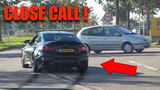 Cars Leaving Carmeets  - BEST OF FAILS, CLOSE CALLS, KARENS - BMW M, Audi RS, Mustang, AMG Etc