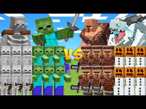 ZOMBIES & SKELETONS vs VILLAGERS & SNOW GOLEMS