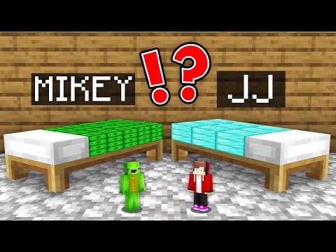 JJ and Mikey Found HOUSE INSIDE BED : DIAMOND vs MONEY in Minecraft Maizen!