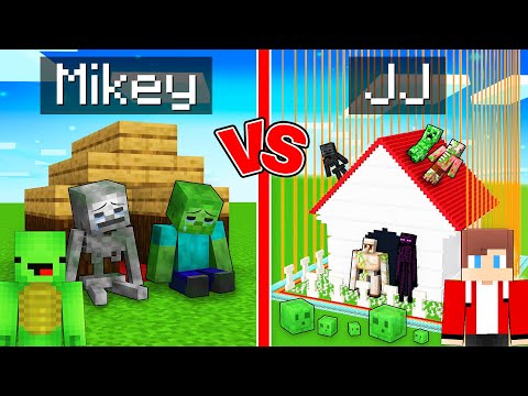 Mikey vs JJ SAFEST MOB ZOO Build Challenge in Minecraft (Maizen)