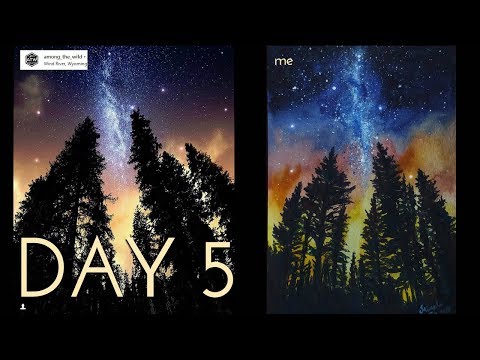 Watercolor Painting: Universe and Simba | Speedpainting - INSTA APRIL | Day 5