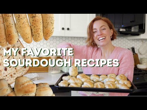 My Favorite Sourdough Recipes | garlic knots, breadsticks, raisin loaf and more!