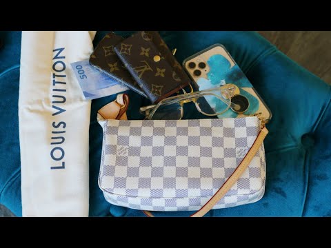 LOUIS VUITTON POCHETTE ACCESSOIRES IN DAMIER AZUR - WHAT FITS?