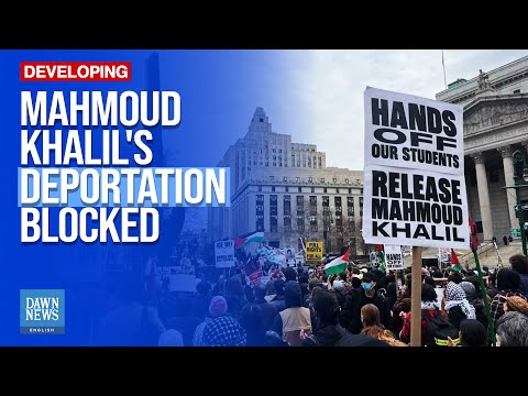 Hundreds Rally Outside New York Court To Demand Release Of Mahmoud Khalil | Dawn News English