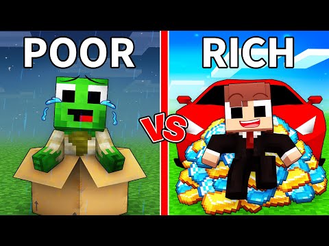 Baby Mikey POOR vs Baby JJ RICH Survival Battle in Minecraft (Maizen)