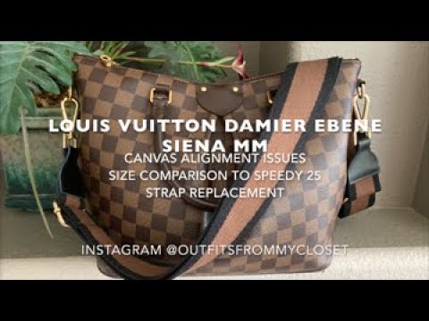 Louis Vuitton Damier Siena MM: Bad Canvas Alignment, Size Comparison w/ Speedy 25, Strap Replacement