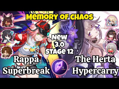 E0S0 Rappa Superbreak & E0S0 The Herta Hypercarry New 3.0 Memory of chaos stage 12 clear / Hsr