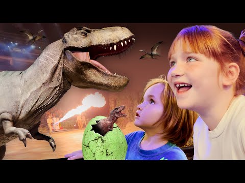 SAViNG PET DiNO EGGS!!  Adley, Niko, & Fairy Navey feed pirate island Dinosaurs and watch a fun show