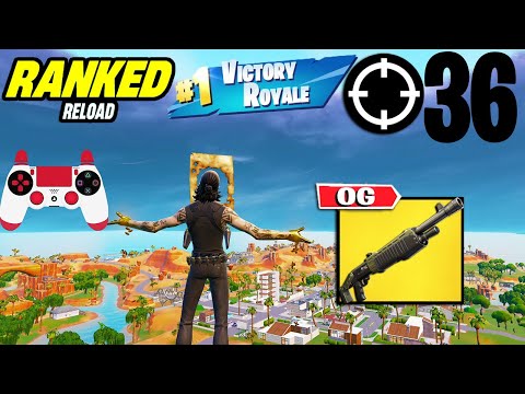 36 Elimination Solo "RANKED Reload” Gameplay Wins (Fortnite Chapter 6 Season 2 PS4 Controller)